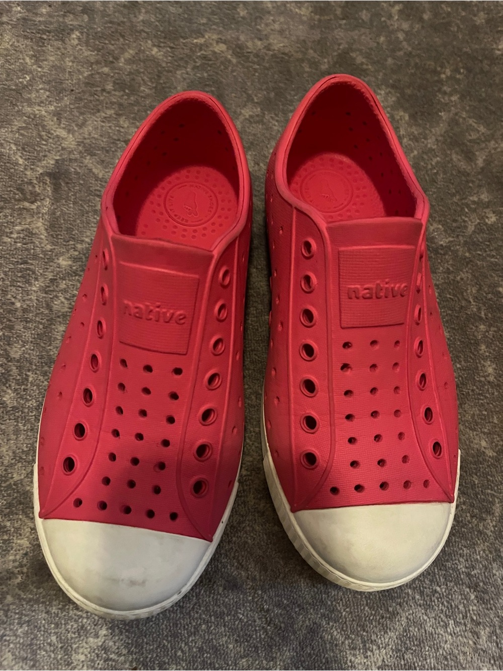 Native Pink Slip-On Perforated Rubber Sneakers